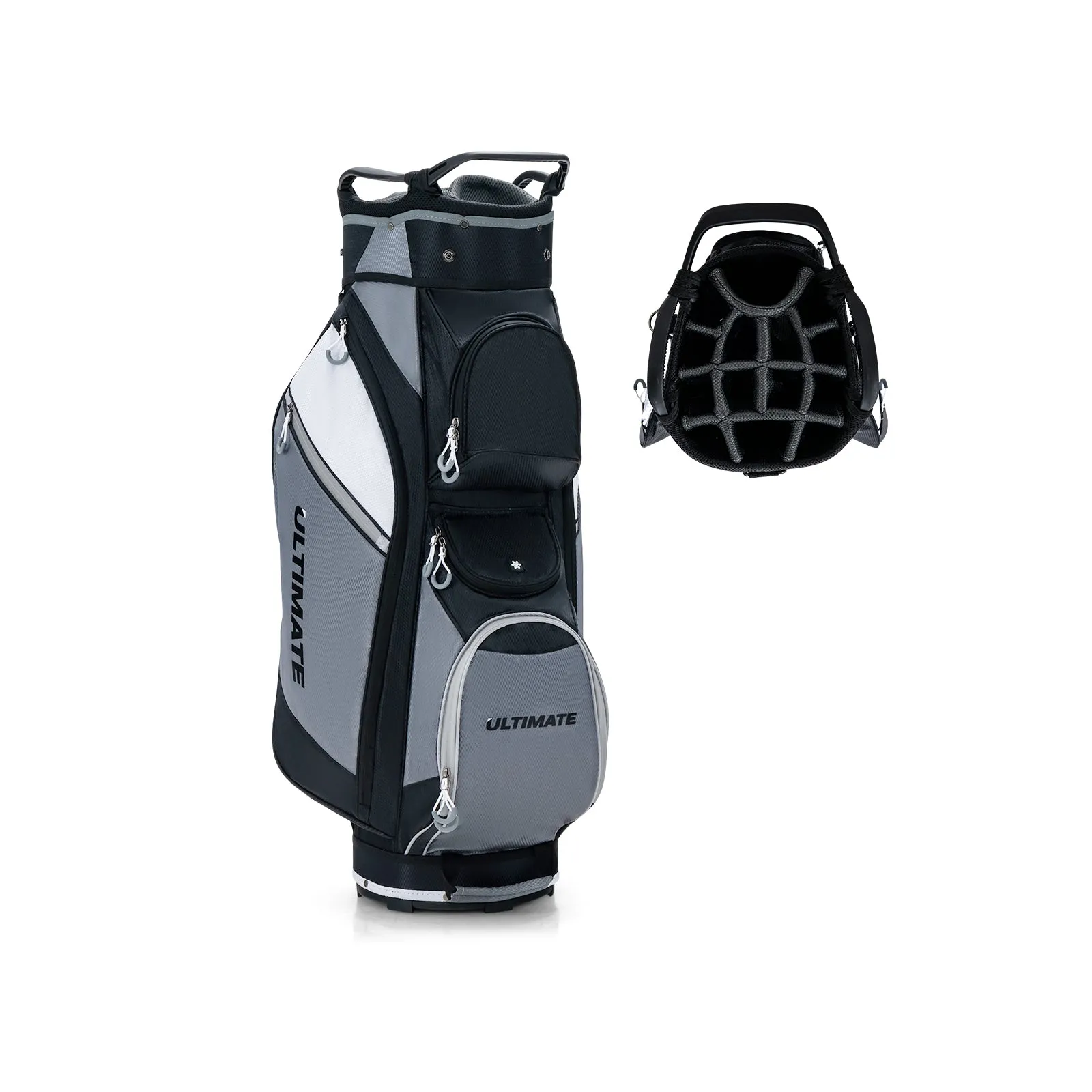 14-Way Lightweight Portable Golf Cart Bag with Cooler Bag