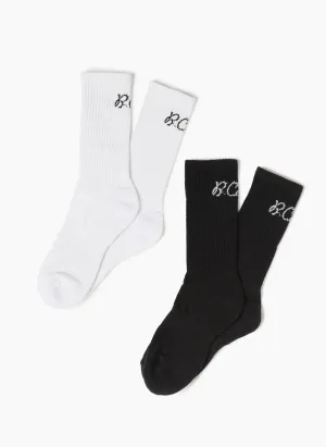 2-Pack Socks Black/White