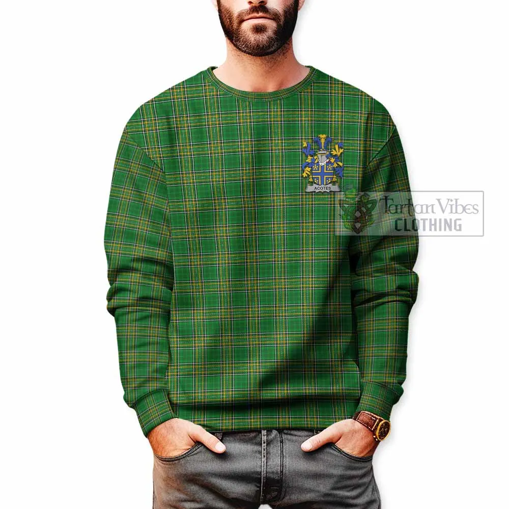 Acotes Irish Clan Tartan Sweatshirt with Coat of Arms