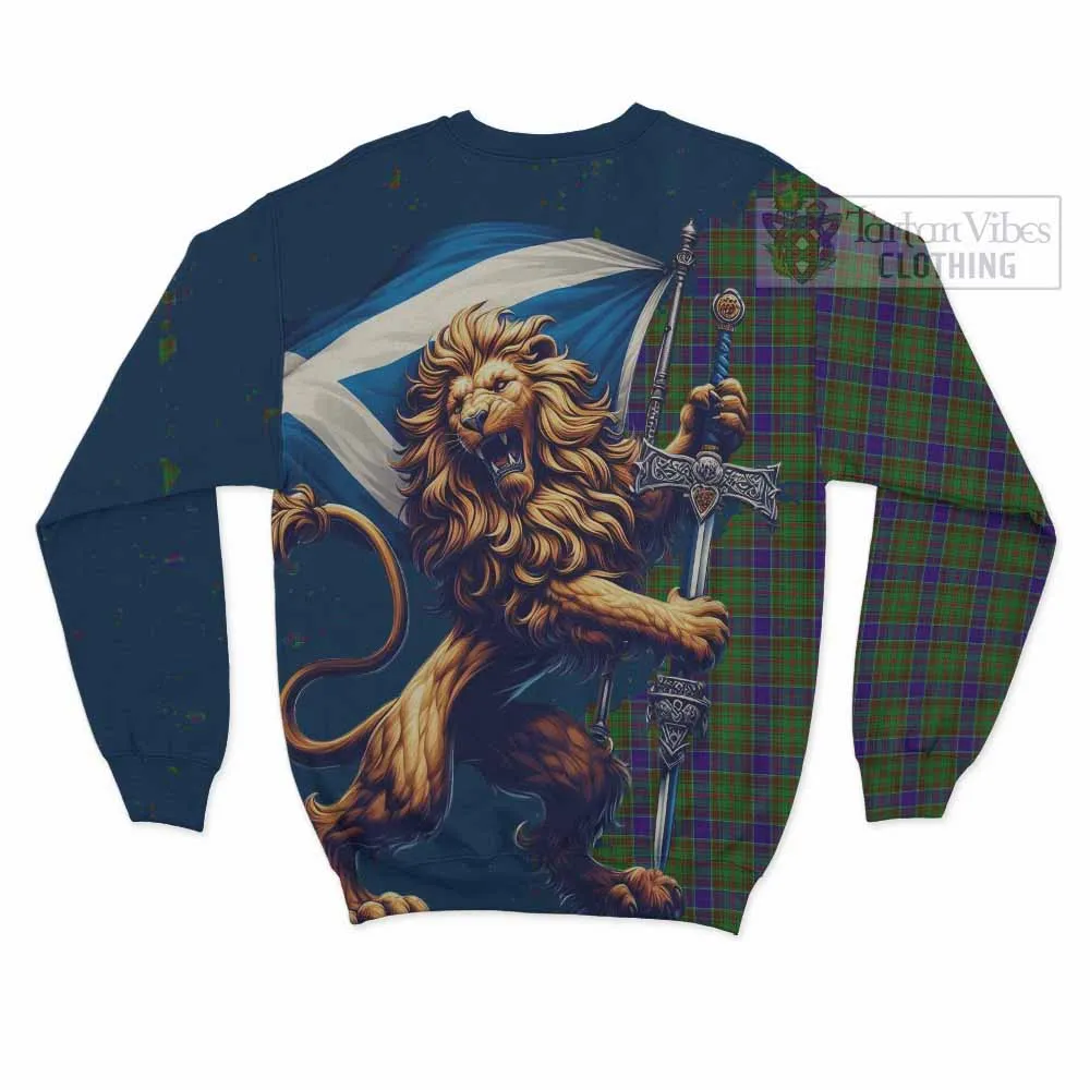 Adam Tartan Family Crest Sweatshirt with Scottish Majestic Lion