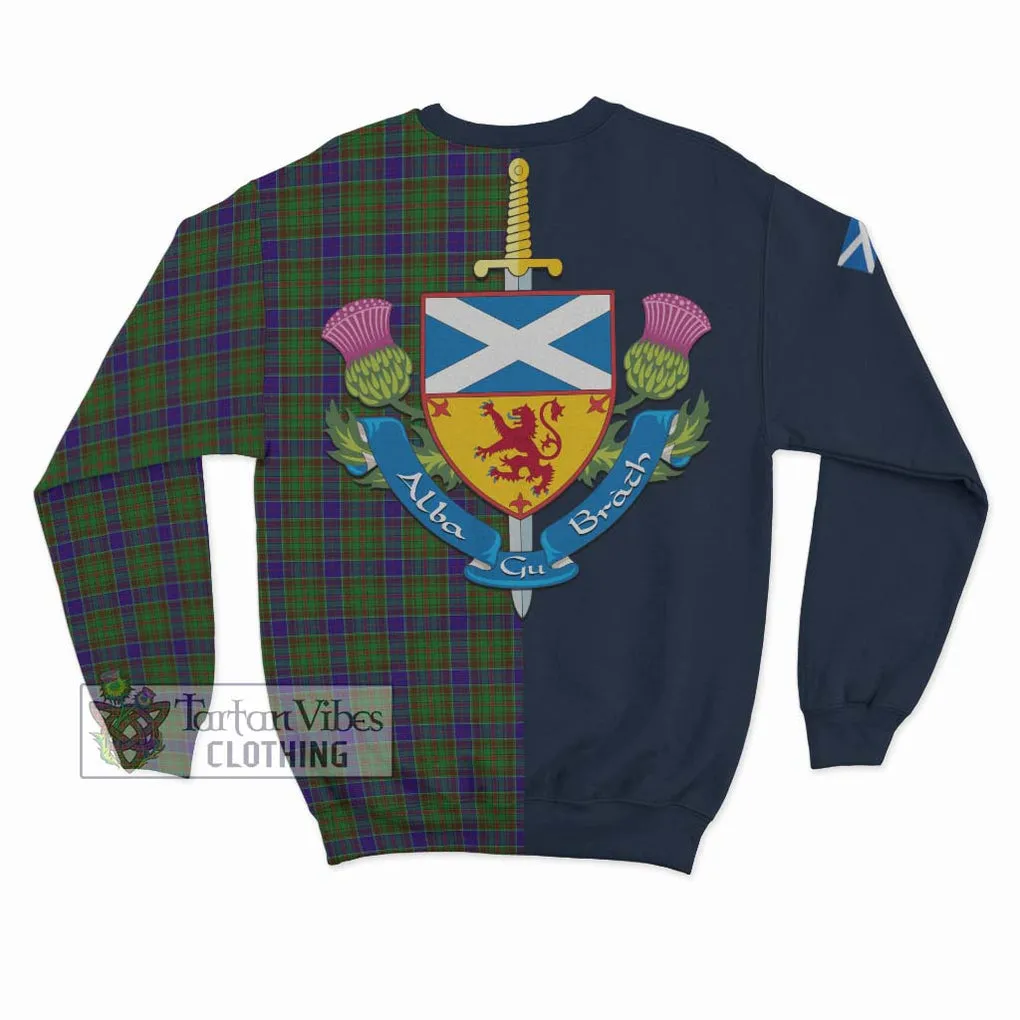 Adam Tartan Sweatshirt Alba with Scottish Lion Royal Arm Half Style