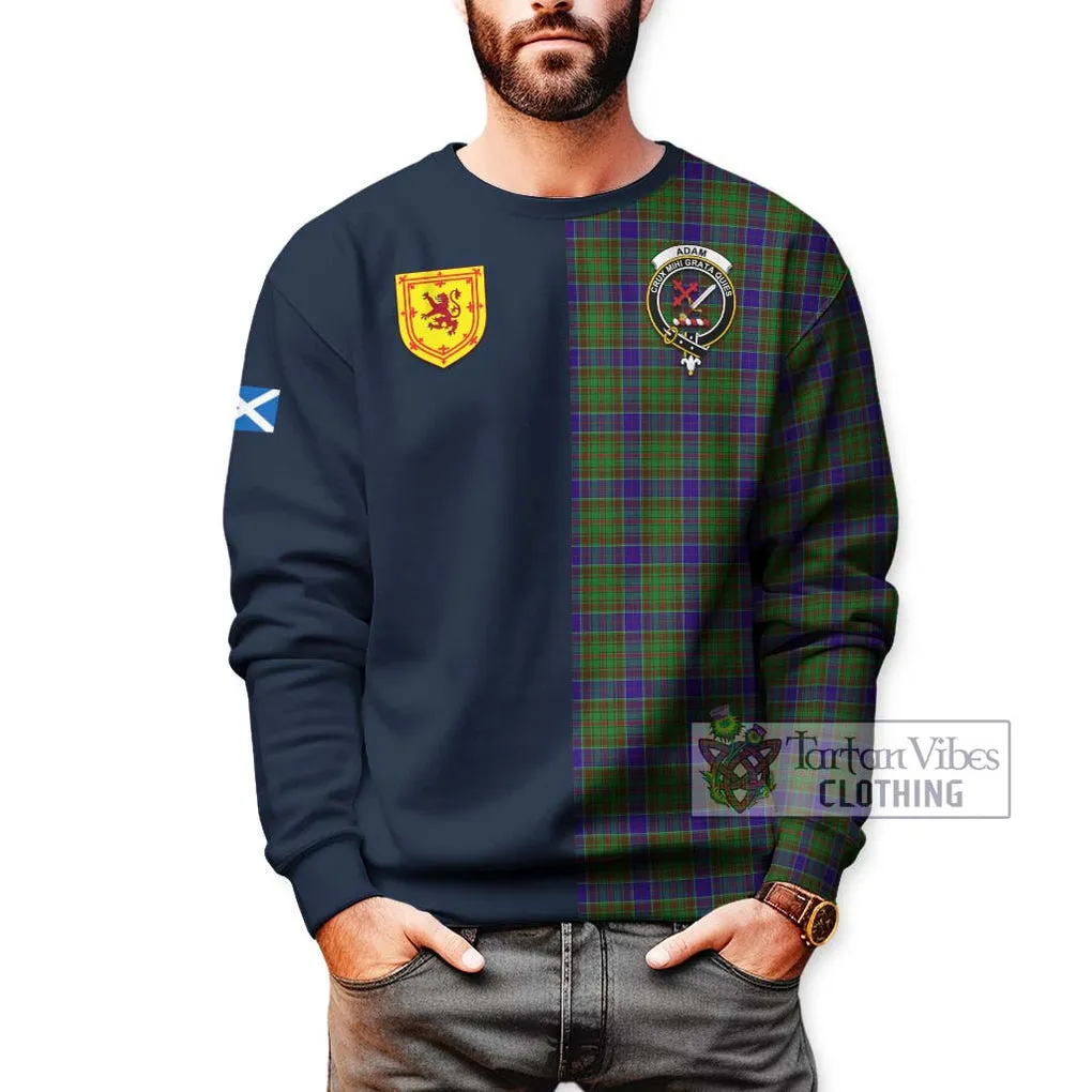 Adam Tartan Sweatshirt Alba with Scottish Lion Royal Arm Half Style