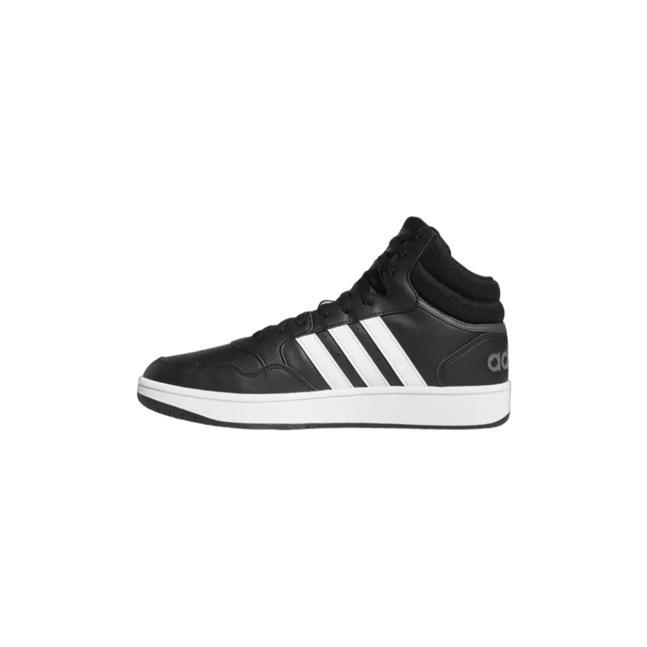 Adidas scarpa sneakers alta da adulto Hoops 3.0 Mid GW3020 nero-bianco