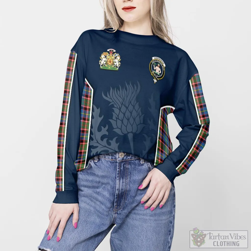 Aikenhead Tartan Sweatshirt with Family Crest and Scottish Thistle Vibes Sport Style