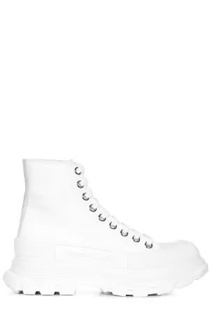 Alexander McQueen Round Toe Lace-Up Boots