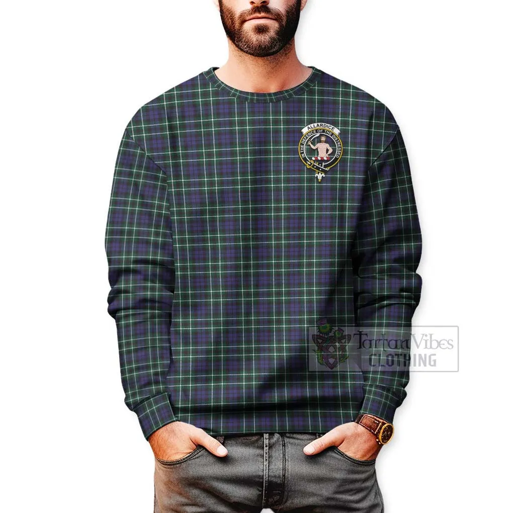 Allardice Tartan Sweatshirt with Family Crest Celtic Skull Style