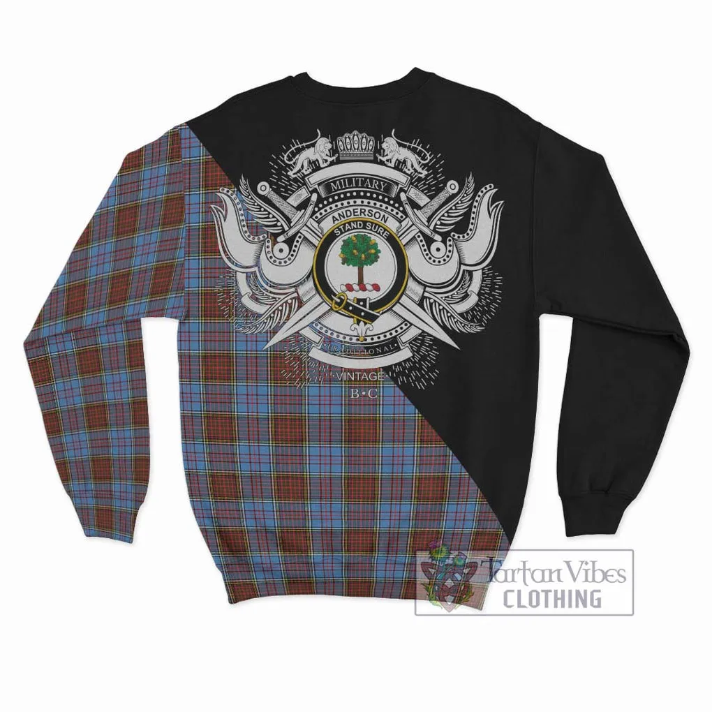 Anderson Modern Tartan Sweatshirt with Family Crest and Military Logo Style