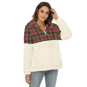 Anderson of Arbrake Tartan Women's Borg Fleece Hoodie With Half Zip