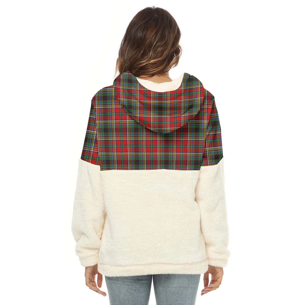 Anderson of Arbrake Tartan Women's Borg Fleece Hoodie With Half Zip