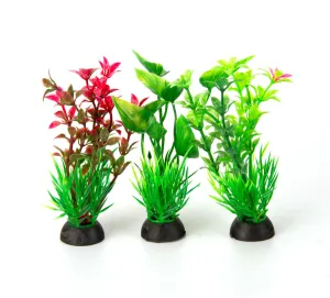 AquaFit Assorted Plastic Plant 3pk 3"