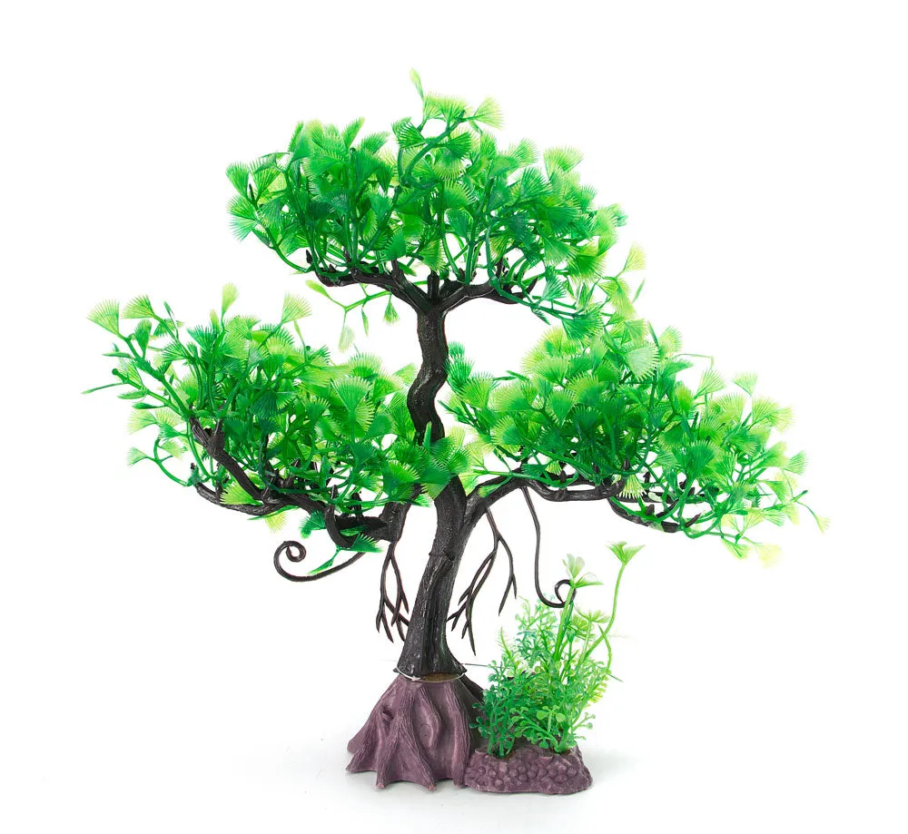 AquaFit Green Upright Juniper Bonsai Plastic Plant 11"