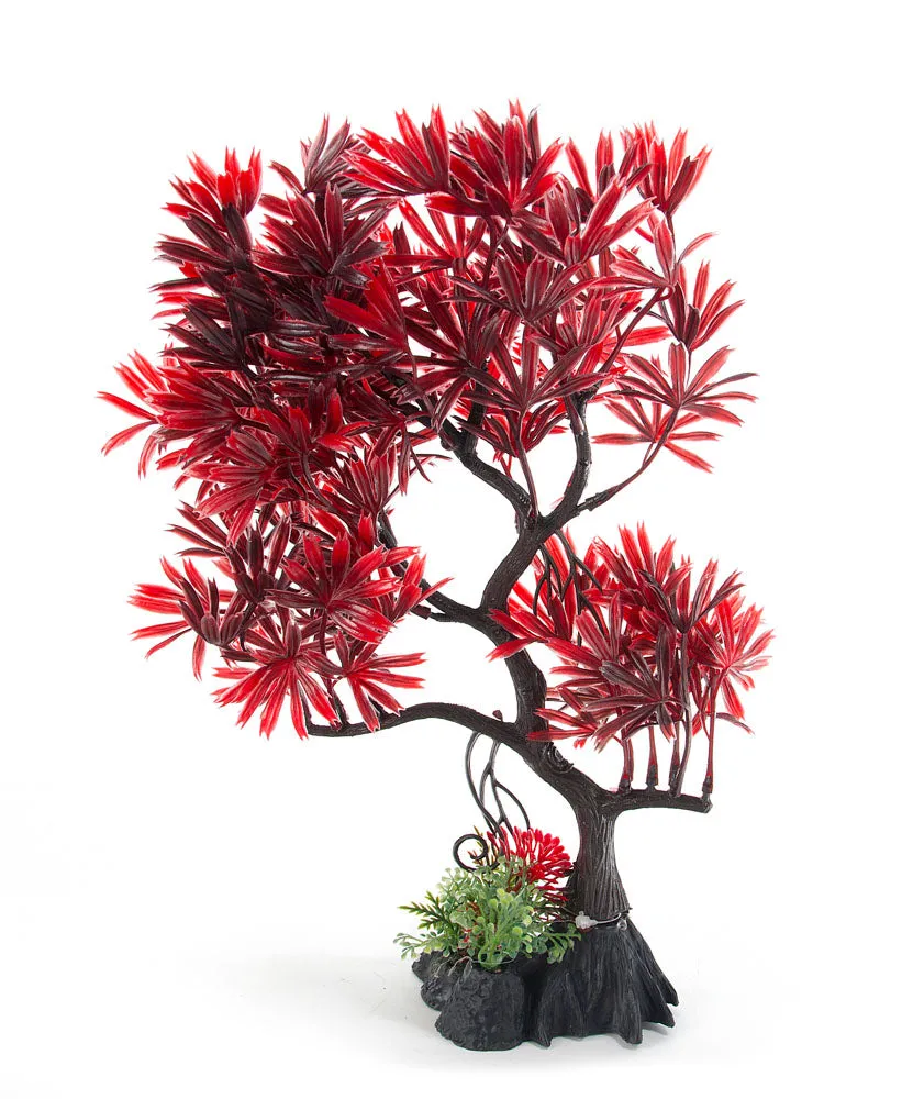 AquaFit Red Japanese Maple Bonsai Plastic Plant 11"