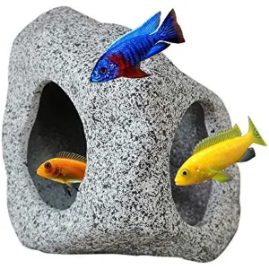 Aquatic Pets Hideaway Rock Cave for Breeding Playing and Resting