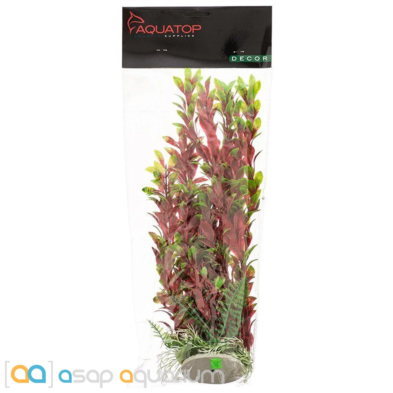 Aquatop Hygro Aquarium Plant Red & Green 12" High with Weighted Base