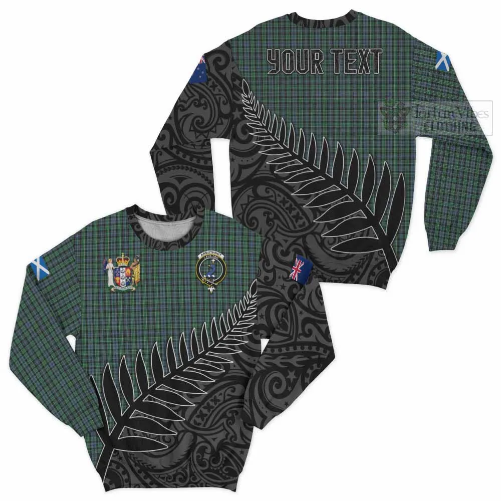 Arbuthnot Crest Tartan Sweatshirt with New Zealand Silver Fern Half Style