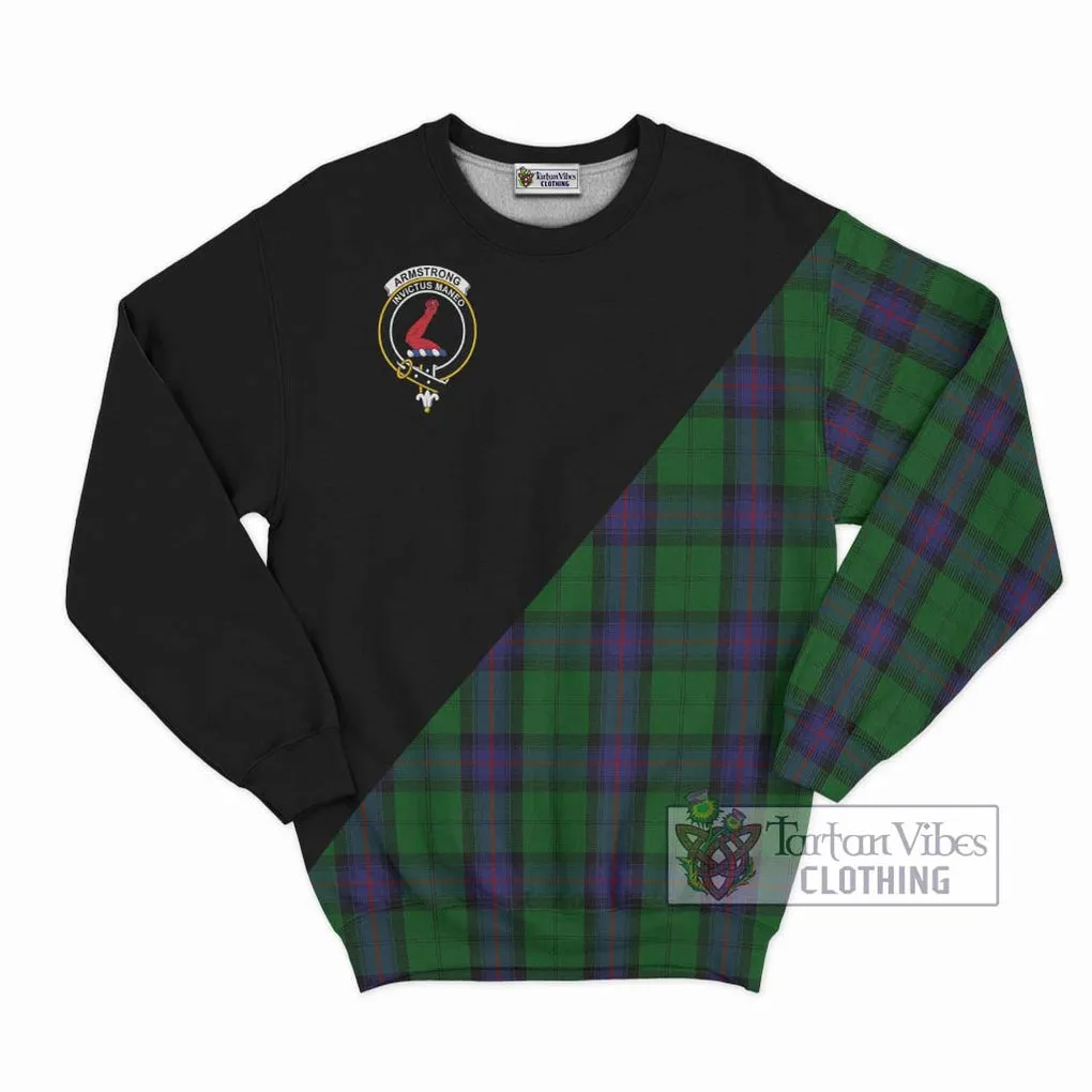 Armstrong Tartan Sweatshirt with Family Crest and Military Logo Style