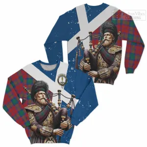 Auchinleck (Affleck) Tartan Sweatshirt with Family Crest Scottish Bagpiper Vibes