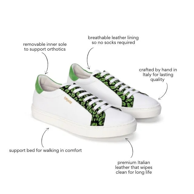 Avonde - white and lime sneaker