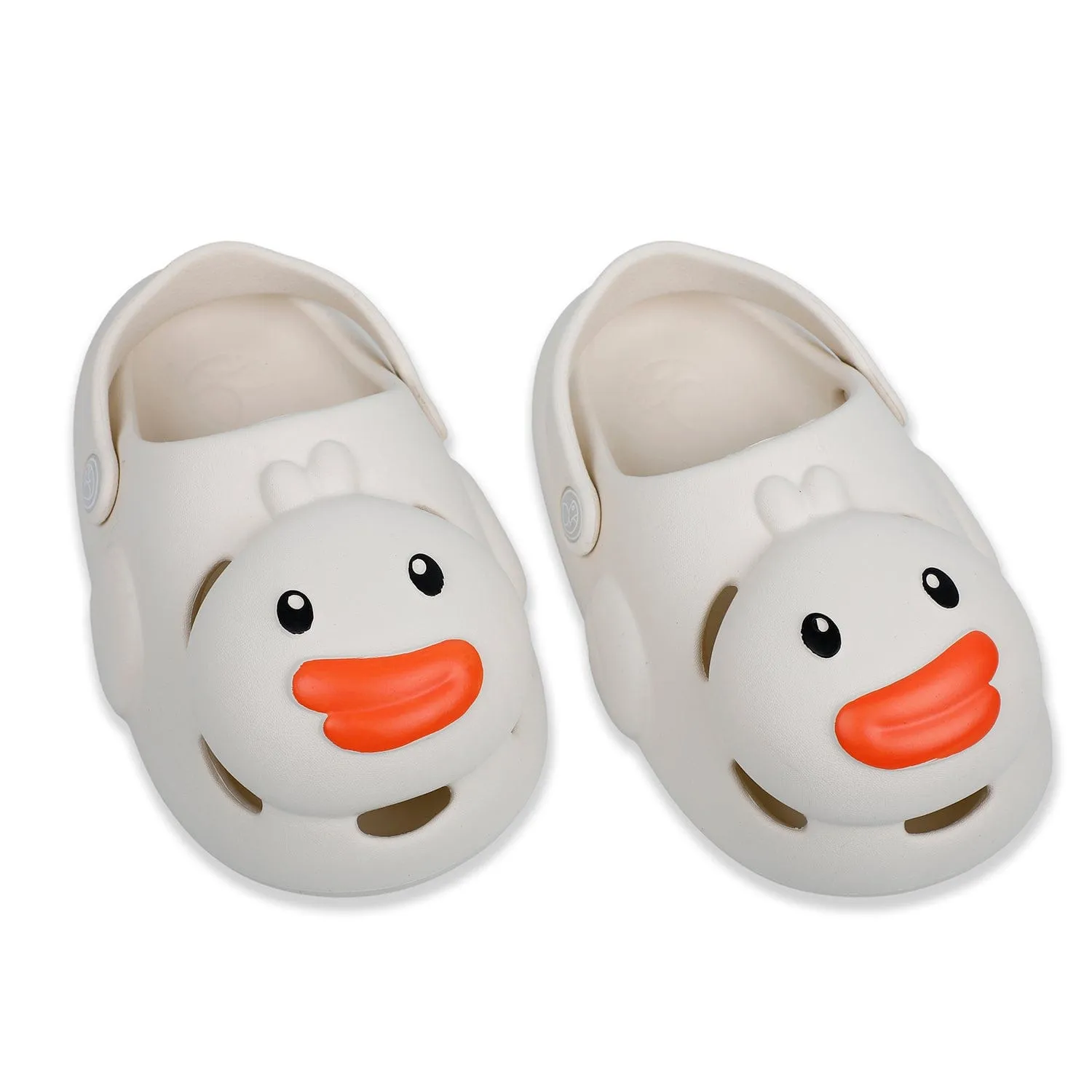 Baby Moo Swimming Duck Waterproof Anti-Skid Sling Back Clogs - Cream