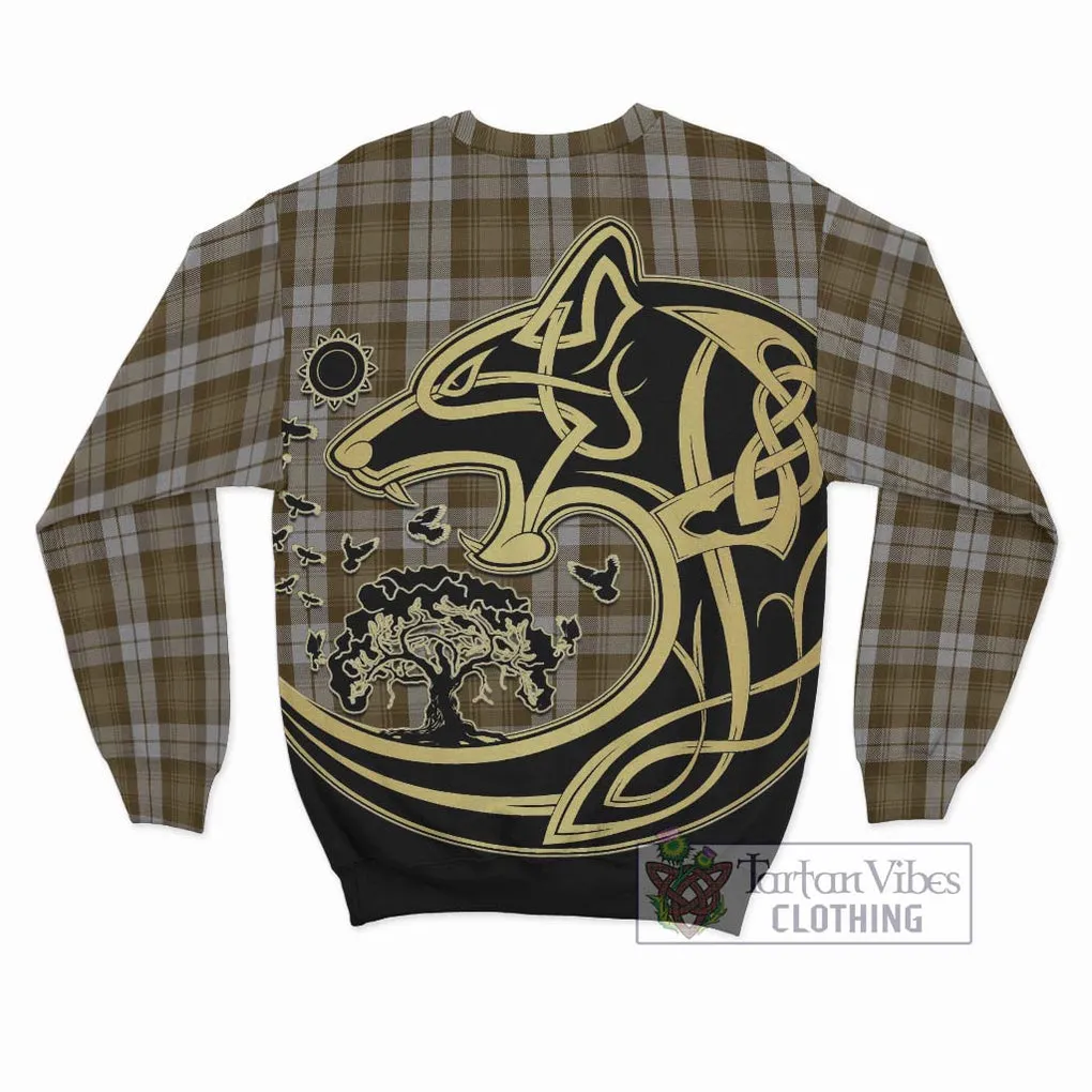 Baillie Dress Tartan Sweatshirt with Family Crest Celtic Wolf Style