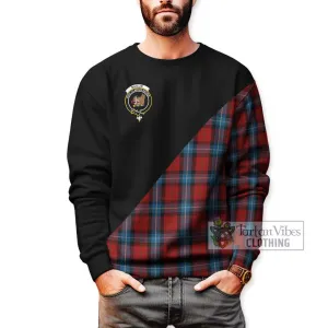 Baillie of Polkemmet Red Tartan Sweatshirt with Family Crest and Military Logo Style