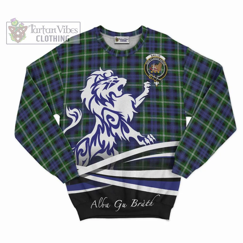 Baillie of Polkemmet Tartan Sweatshirt with Alba Gu Brath Regal Lion Emblem