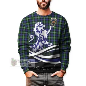 Baillie of Polkemmet Tartan Sweatshirt with Alba Gu Brath Regal Lion Emblem