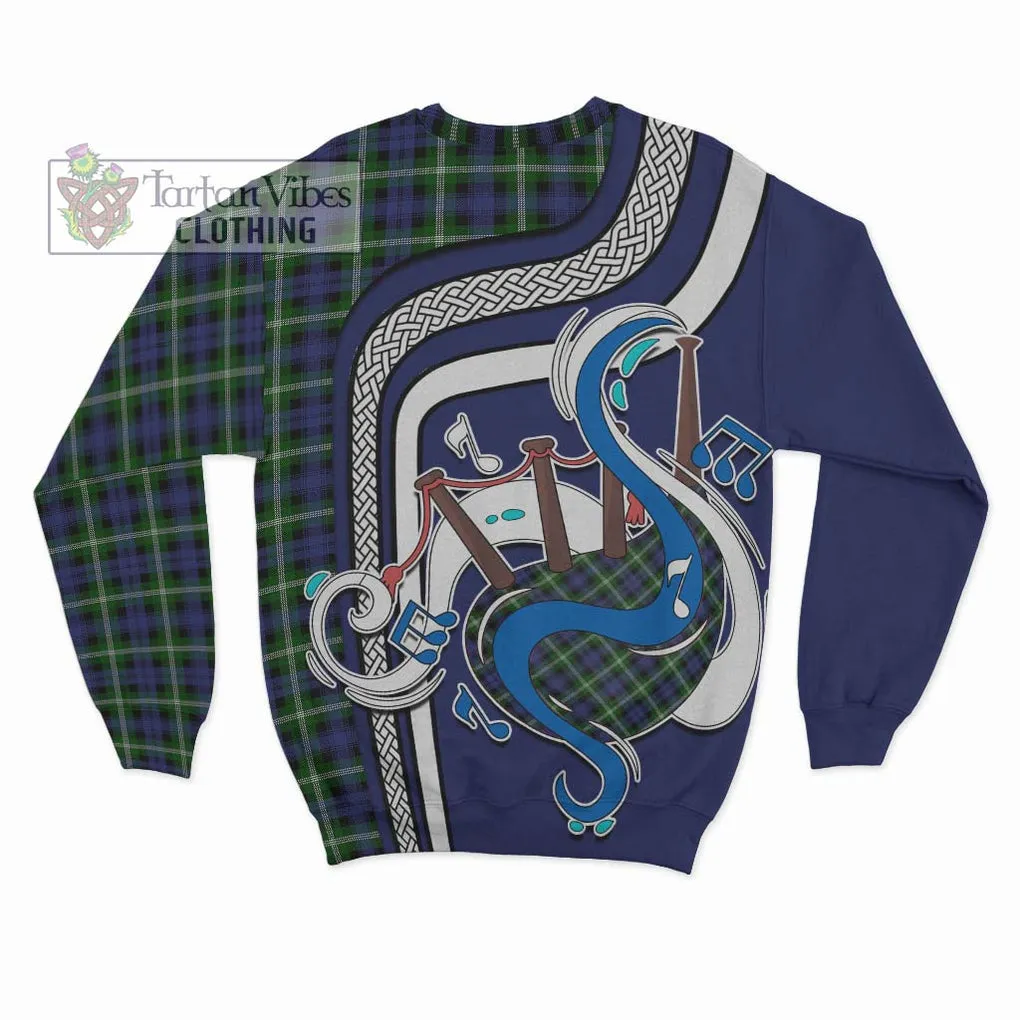 Baillie of Polkemmet Tartan Sweatshirt with Epic Bagpipe Style