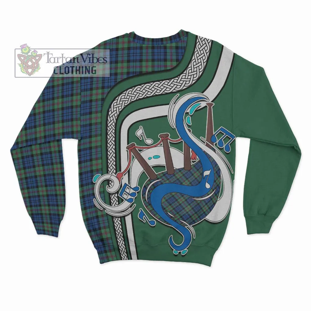 Baird Ancient Tartan Sweatshirt with Epic Bagpipe Style