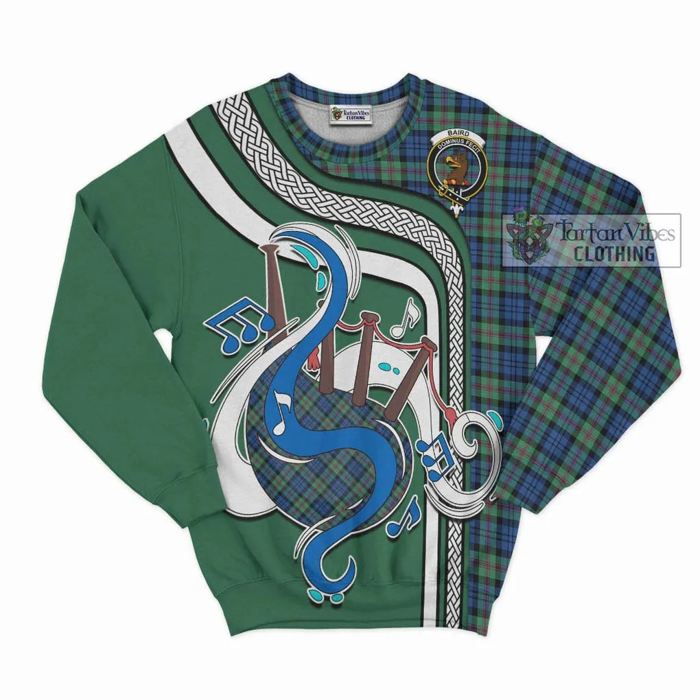 Baird Ancient Tartan Sweatshirt with Epic Bagpipe Style