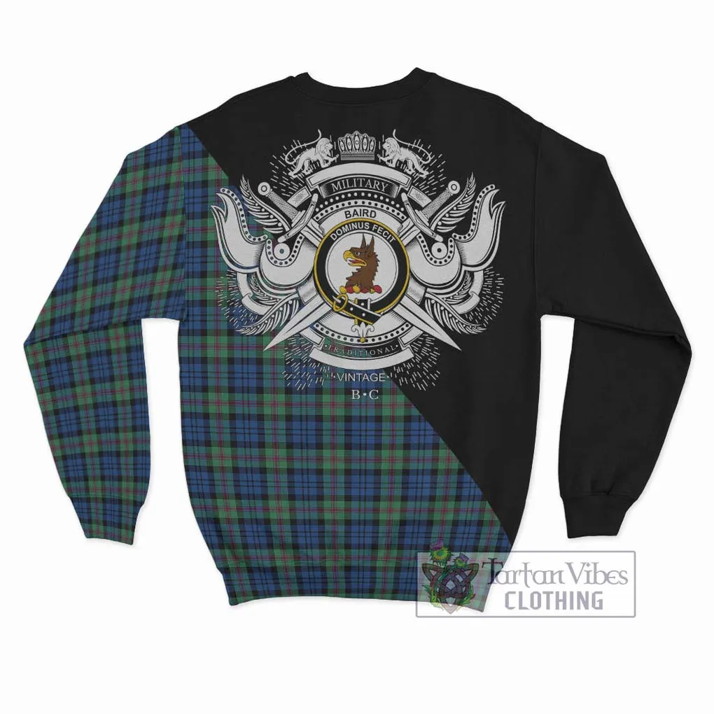 Baird Ancient Tartan Sweatshirt with Family Crest and Military Logo Style