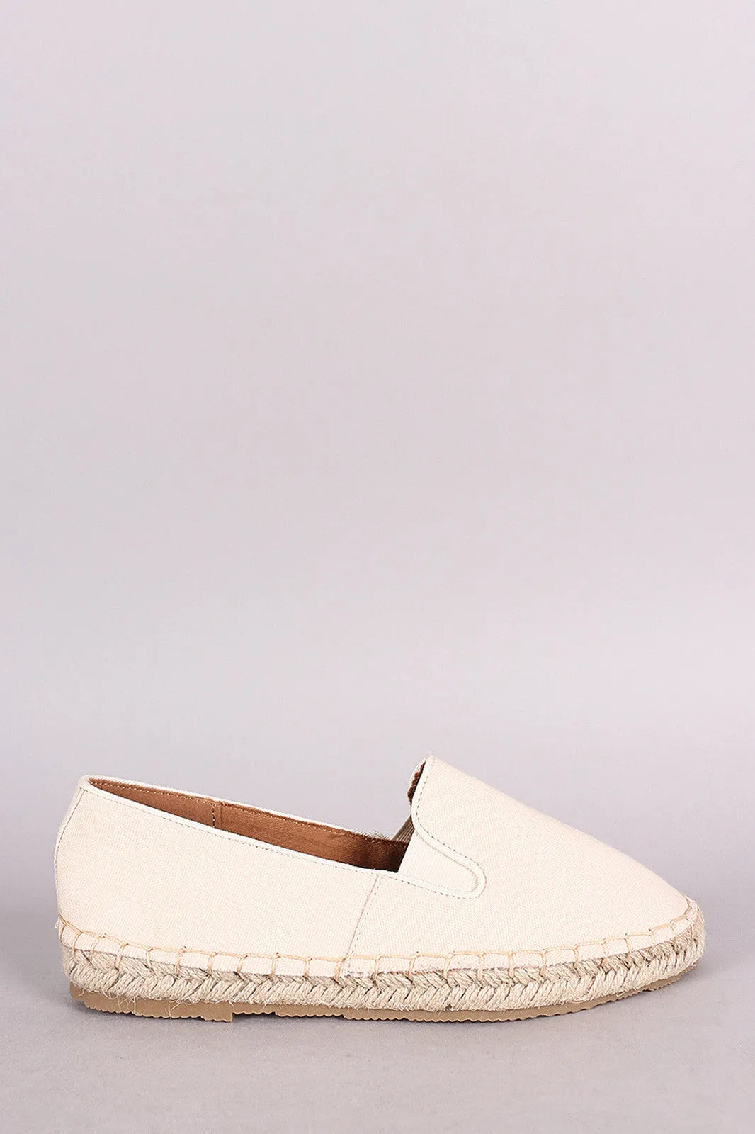 Bamboo Canvas Smoking Slip-On Espadrille Flat