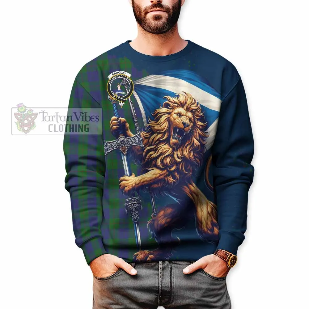 Barclay Tartan Family Crest Sweatshirt with Scottish Majestic Lion