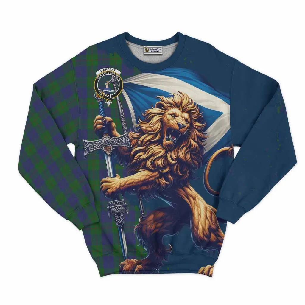 Barclay Tartan Family Crest Sweatshirt with Scottish Majestic Lion