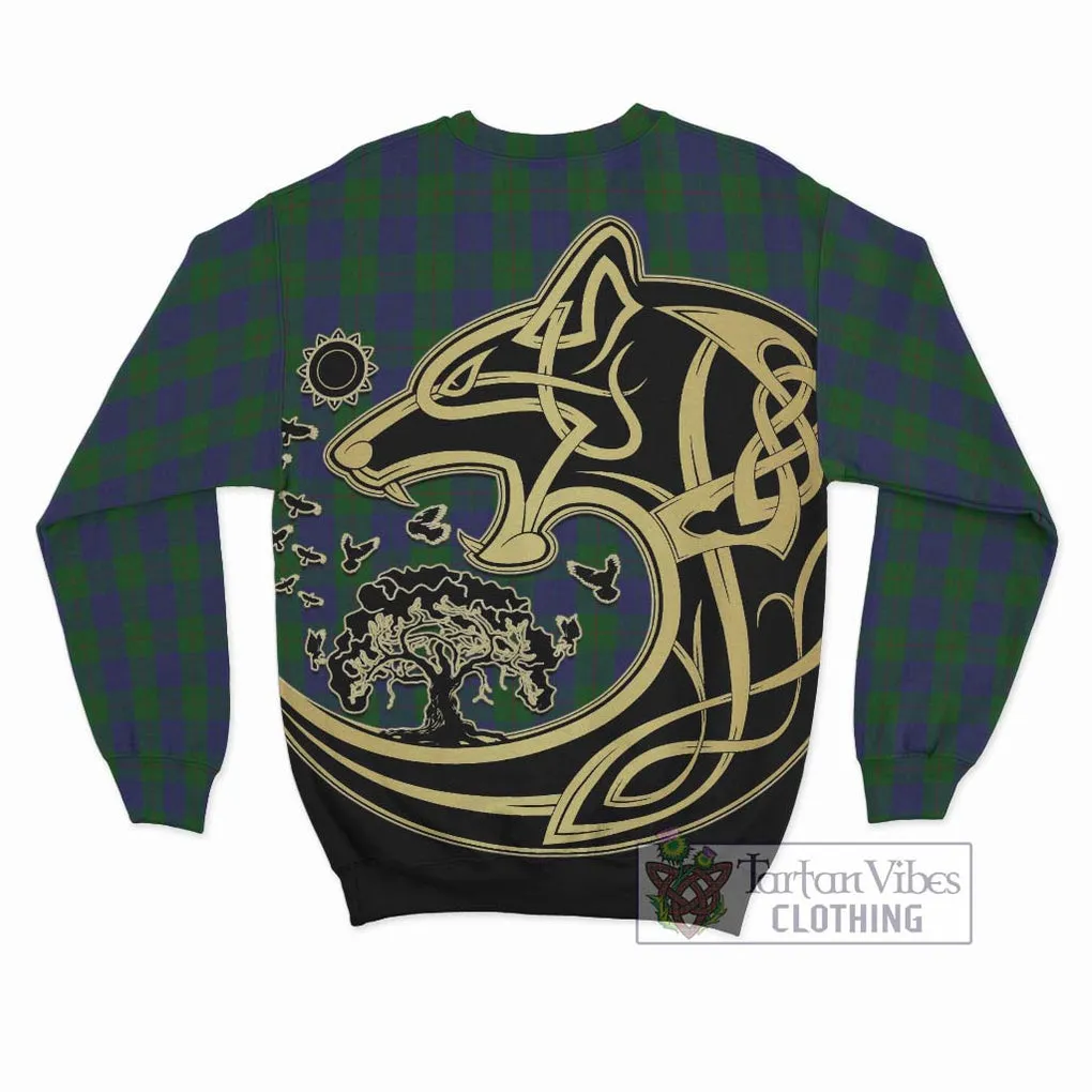 Barclay Tartan Sweatshirt with Family Crest Celtic Wolf Style