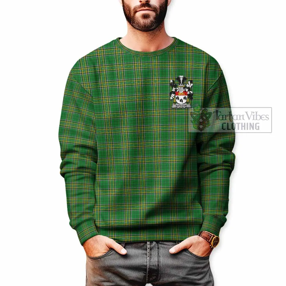 Bateson Irish Clan Tartan Sweatshirt with Coat of Arms