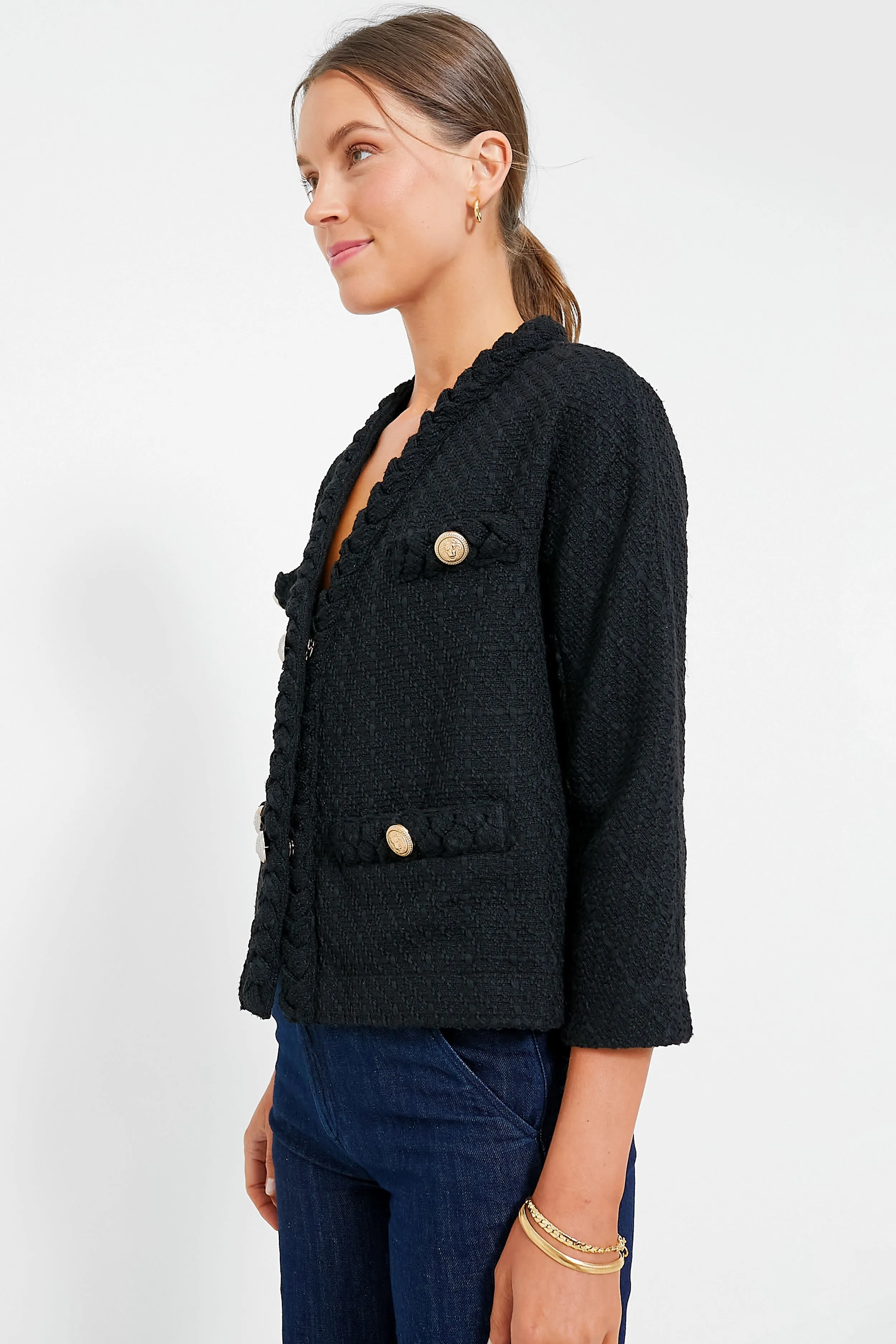 Black Clodagh Tweed Jacket