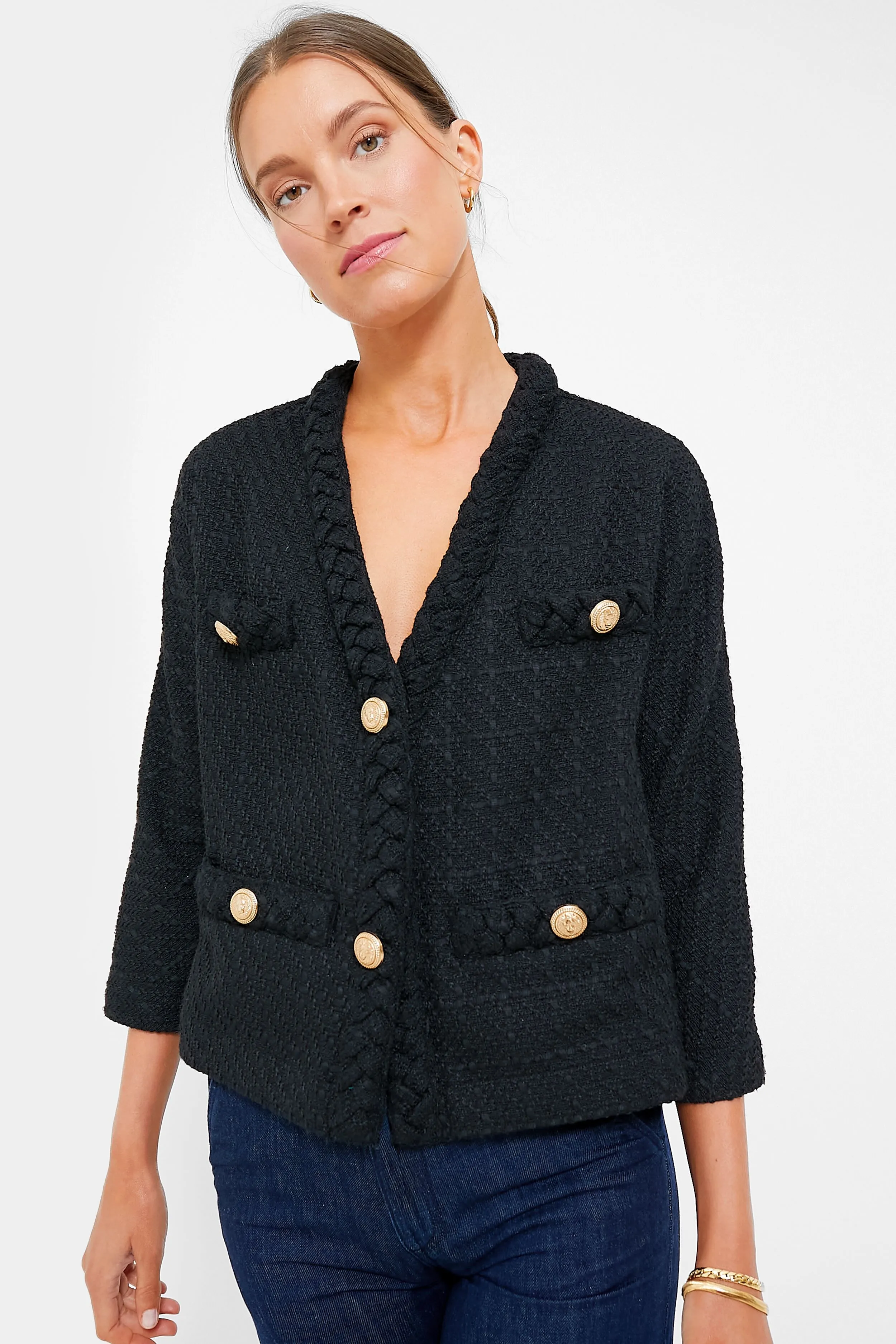 Black Clodagh Tweed Jacket