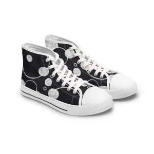 Black Dots - Inovax Women's Hight Top Sneakers