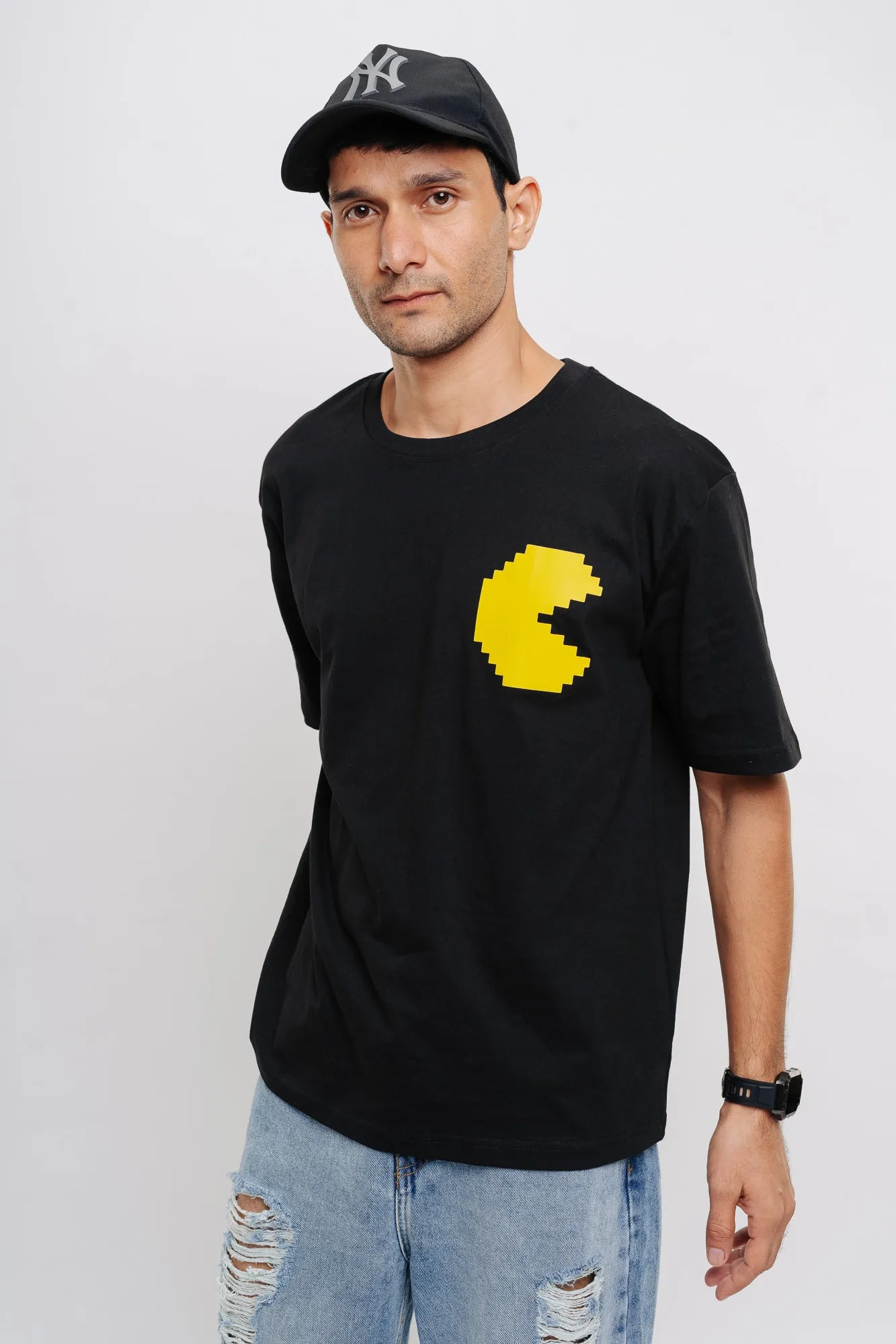 Black Graphic Men's Oversized Tees