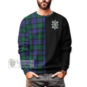 Black Watch Modern Tartan Sweatshirt with Family Crest and Half Of Me Style