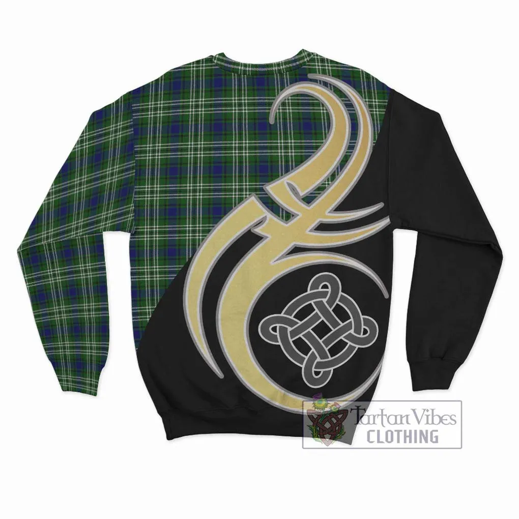 Blackadder Tartan Sweatshirt with Family Crest and Celtic Symbol Style