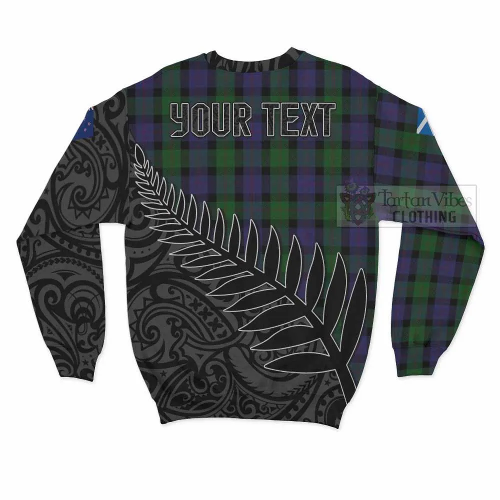 Blair Crest Tartan Sweatshirt with New Zealand Silver Fern Half Style