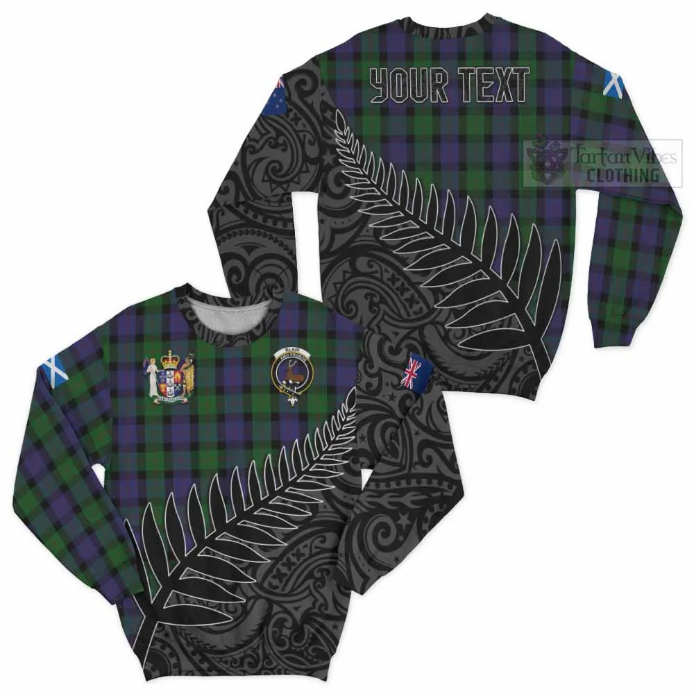 Blair Crest Tartan Sweatshirt with New Zealand Silver Fern Half Style