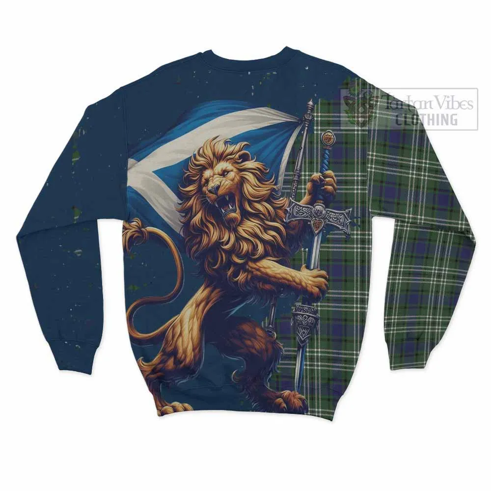 Blyth Tartan Family Crest Sweatshirt with Scottish Majestic Lion