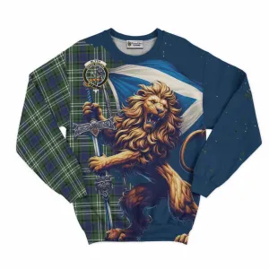 Blyth Tartan Family Crest Sweatshirt with Scottish Majestic Lion