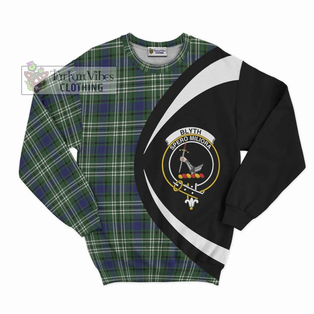 Blyth Tartan Sweatshirt with Family Crest Circle Style