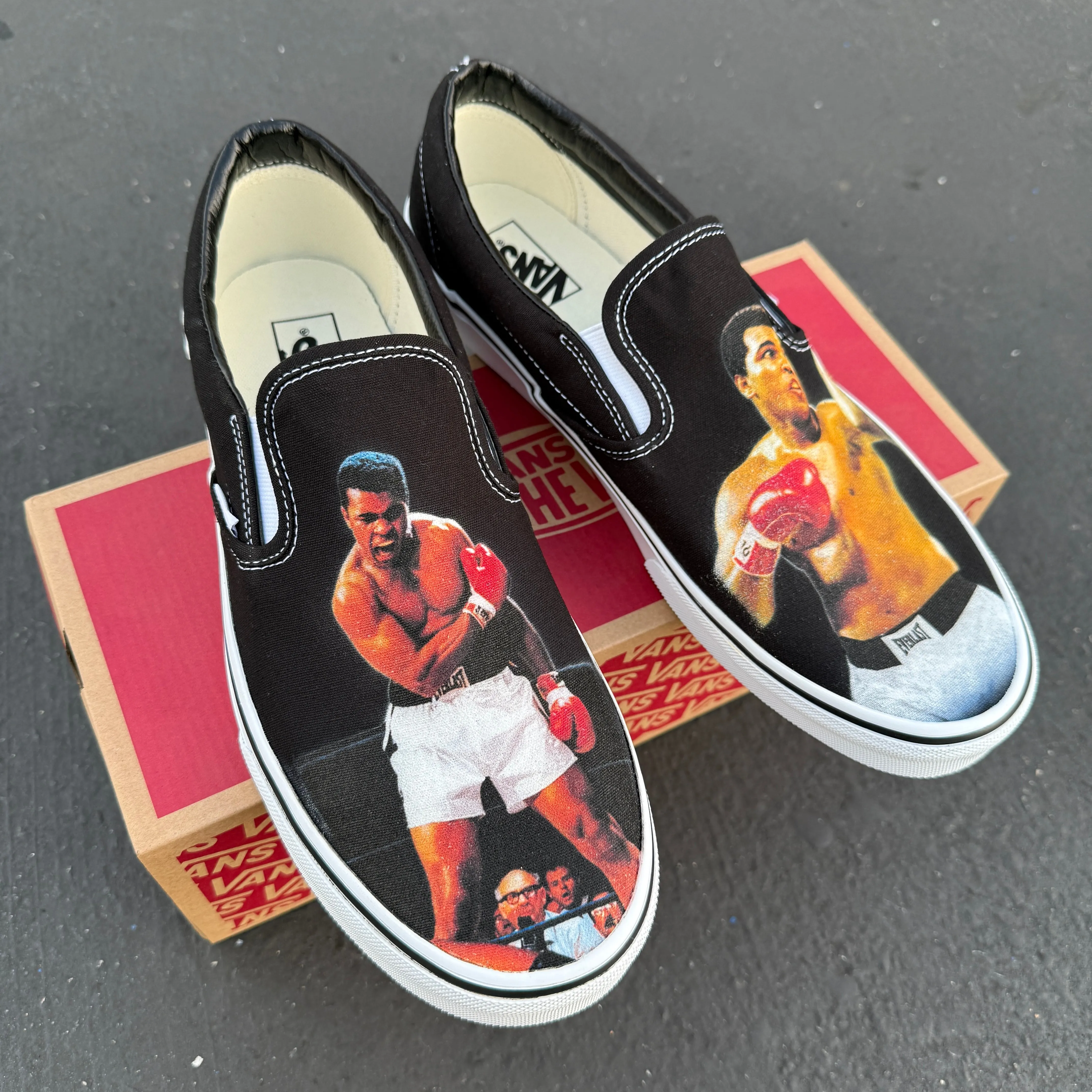 Boxing Champion Muhammad Ali Custom Slip On Vans Shoes