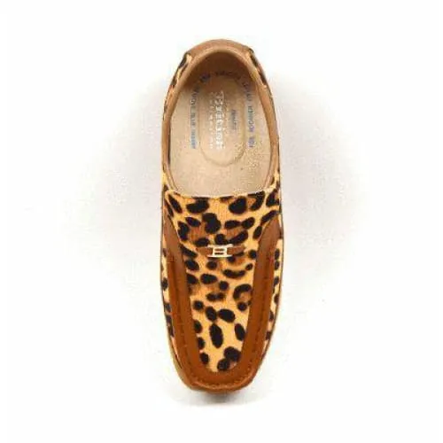 British Walkers Power Cheetah Design Men's Leather Custom Made Slip Ons