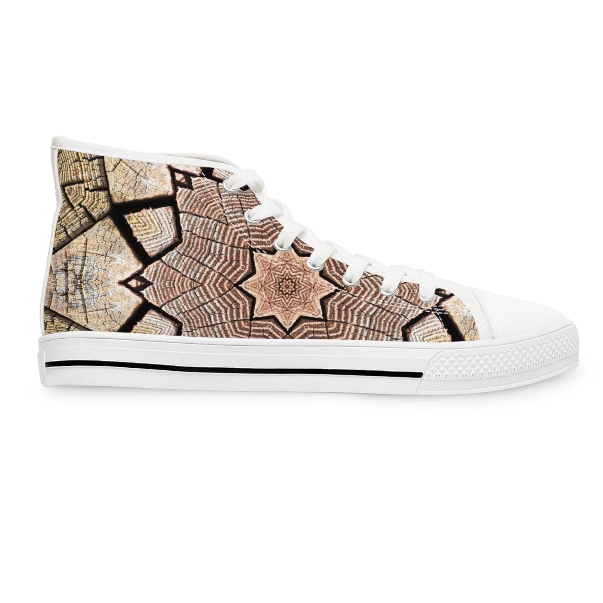 Brown Mandala - Inovax Women's Hight Top Sneakers